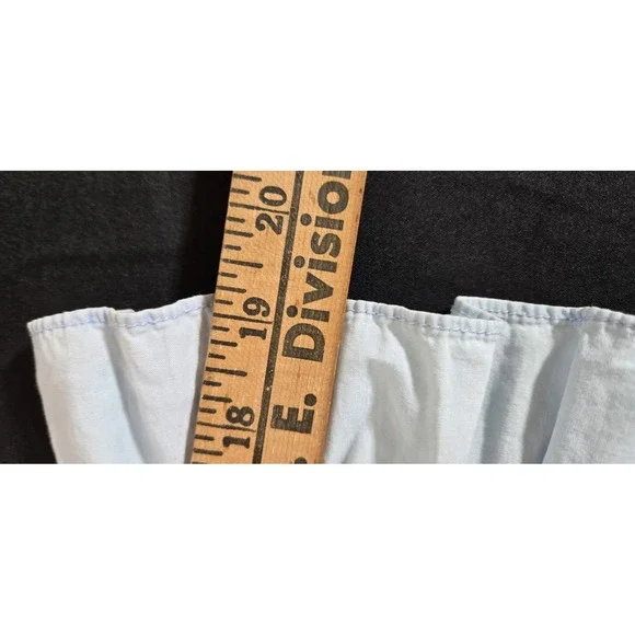 Pilcro Blue Top With Puffy Sleeves Anthropologie Brand Size Medium Spring Beach - Picture 9 of 9